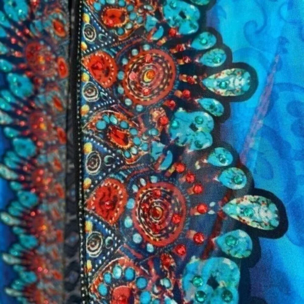 Venus Rhinestone Embellished Beach Maxi Coverup Duster